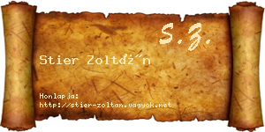 Stier Zoltán névjegykártya