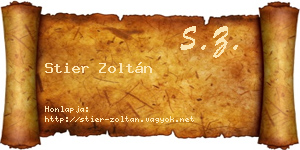 Stier Zoltán névjegykártya