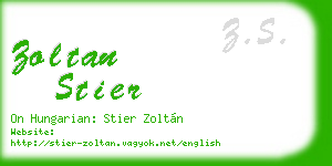 zoltan stier business card